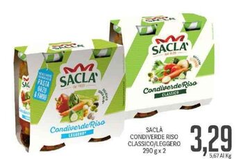 Supermercati Piccolo Saclà Condiverde Riso Classico/Leggero 290 g x 2 offerta