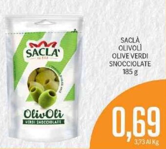 Supermercati Piccolo Saclà Olivolì Olive Verdi Snocciolate 185 g offerta