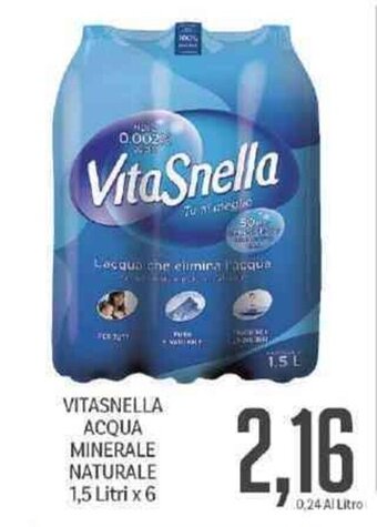 Supermercati Piccolo Vitasnella Acqua Minerale Naturale 1,5 Litri x 6 offerta