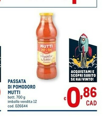 Metro Mutti Passata di pomodoro offerta