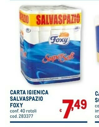 Metro Foxy Carta igienica offerta