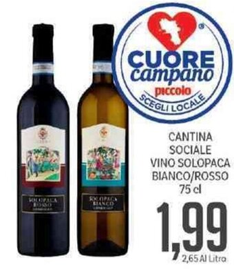 Supermercati Piccolo Cantina Sociale Vino Solopaca Bianco/Rosso 75 cl offerta