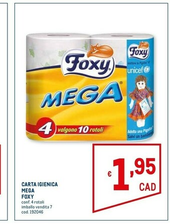 Metro Foxy Carta igienica offerta