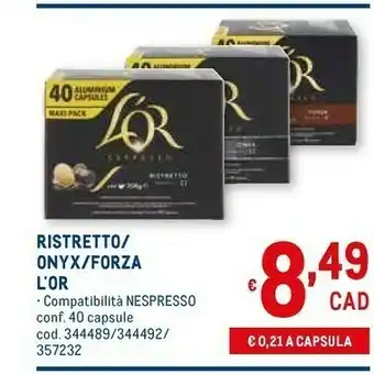 Metro Onyx Cialde caffè offerta