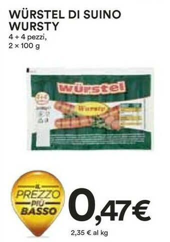 Coop Wursty Wurstel offerta