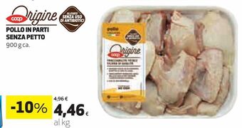 Coop Pollo arrosto in parti senza petto offerta