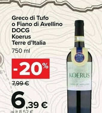 Carrefour Terre d'Italia Vino bianco offerta