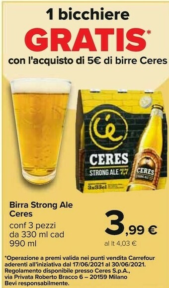 Carrefour Ceres Birra offerta