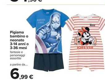Carrefour Pigiama Bambino O Neonato 3-14 Anni O 3-36 Mesi offerta