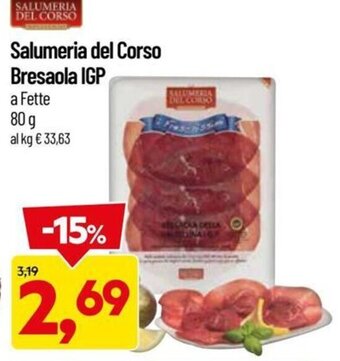 DPiù Salumeria del Corso Bresaola IGP a Fette 80 g offerta