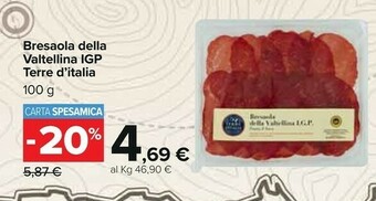 Carrefour Valtellina Bresaola offerta