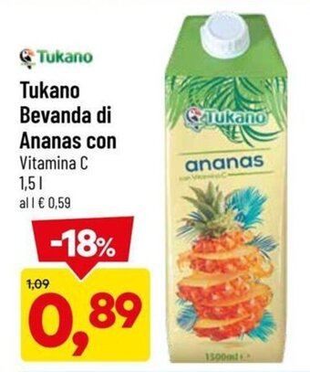 DPiù Tukano Bevanda di Ananas con Vitamina C 1,5 L offerta