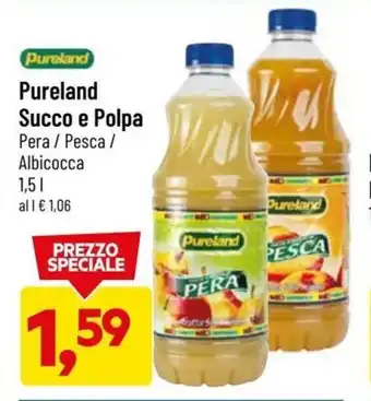 DPiù Pureland Succo e Polpa Pera/Pesca/Albicocca 1,5 l offerta