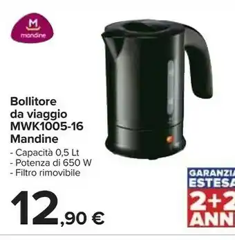 Carrefour Mandine Mandine Bollitore Da Viaggio Mwk1005-16 offerta