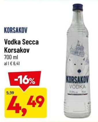 Korsakov Vodka Secca 700 ml