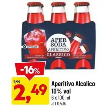 DPiù Aperitivo Alcolico 10% vol 6x100 ml offerta