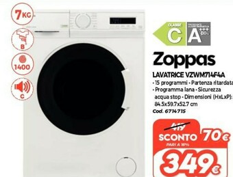 GRANCASA Zoppas Lavatrice offerta