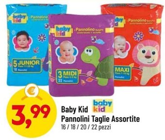 Baby Kid Pannolini Taglie assortite 16/18/20/22 pezzi