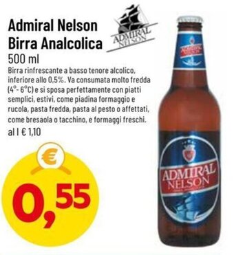 DPiù Admiral Nelson Birra Analcolica 500 ml offerta