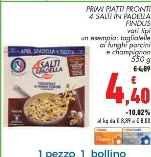 Conad Findus Primi Piatti Pronti 4 Salti In Padella offerta