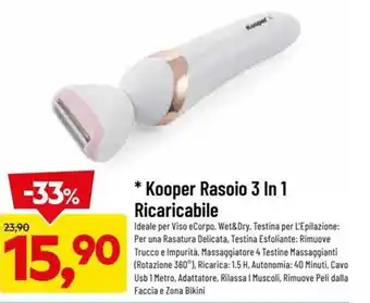 DPiù Kooper Rasoio 3 in 1 Ricaricabile offerta