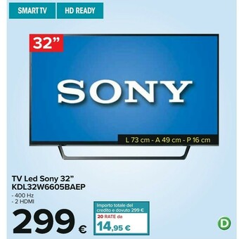 Carrefour Sony Sony Tv Led 32 Kdl32w6605baep offerta