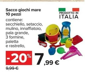 Carrefour Sacco Giochi Mare 10 Pezzi offerta