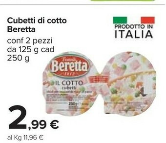 Carrefour Beretta Prosciutto cotto offerta