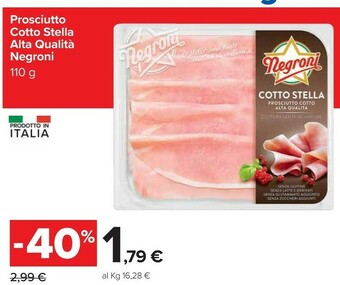 Carrefour Negroni Prosciutto cotto offerta