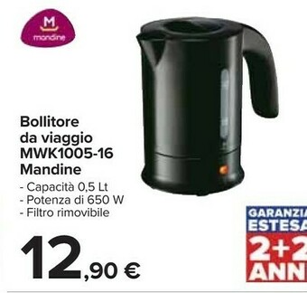 Carrefour Mandine Mandine Bollitore Da Viaggio Mwk1005-16 offerta