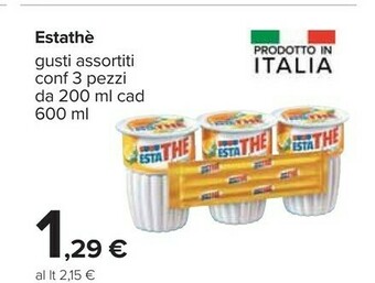 Carrefour Estathé Estathe offerta
