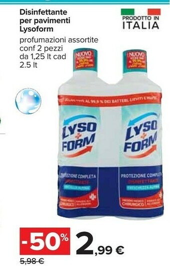 Carrefour Lysoform Pulizia pavimenti offerta
