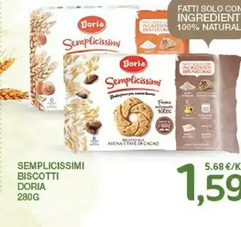 Despar Doria Semplicissimi Farina Integrale 100% Biscotto Alla Avena E Fave Di Cacao 280 G(ml) offerta