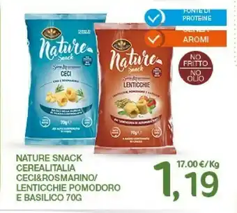 Despar Cerealitalia Nature Snack Ceci E Rosmarino 70 G(ml) offerta