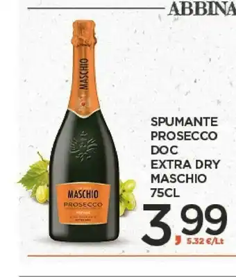 Despar Spumante Prosecco Doc Extra Dry Maschio 75cl offerta