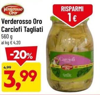 DPiù Verderosso Oro Carciofi Tagliati 560 g offerta