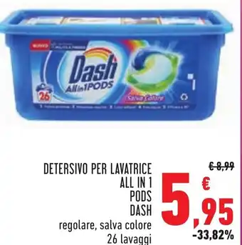 Conad Margherita Dash Detersivo per Lavatrice All in 1 pods regolare, salva colore 26 lavaggi offerta