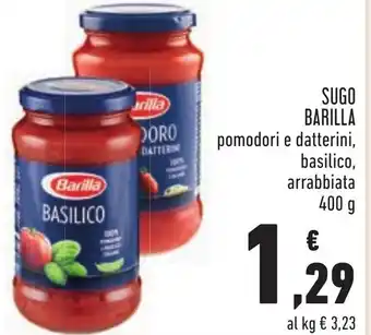 Conad Margherita Barilla Sugo pomodori e datterini, basilico, arrabbiata 400 g offerta