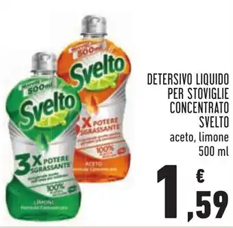 Conad Margherita Svelto Detersivo Liquido per Stoviglie Concentrato aceto, limone 500 ml offerta