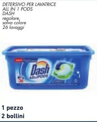 Conad Margherita Dash Detersivo per Lavatrice All in 1 Pods 26 lavaggi offerta