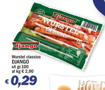 Ard Discount Django Wurstel classico x4 gr. 100 offerta