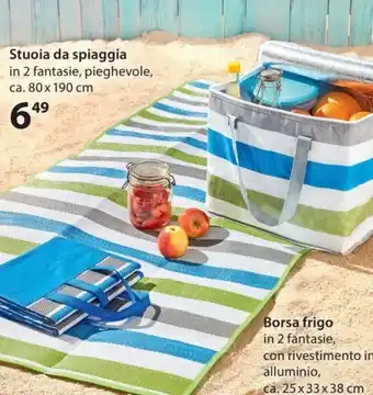 Stuoia da spiaggia 80x190 cm