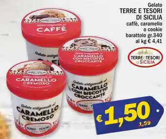 Ard Discount Terre E Tesori Di Sicilia Gelato caffé, caramello o cookie barattolo 340gr. offerta
