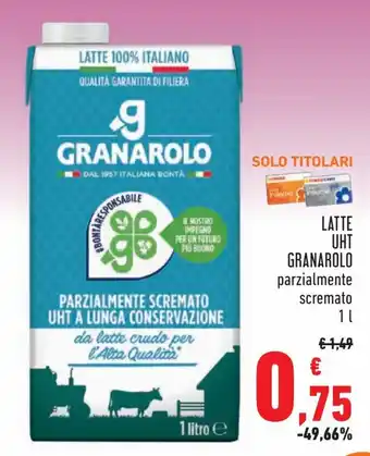 Conad City Granarolo Latte UHT Parzialmente Scremato 1 l offerta