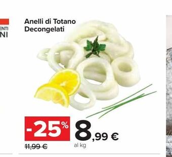 Anelli di totano decongelati