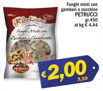 Petrucci Funghi misti con gamberi e zucchine 450gr.