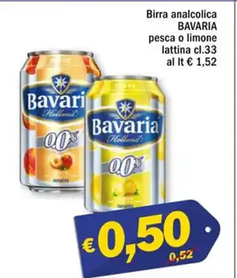 Ard Discount Bavaria Birra analcolina pesca o limone lattina 33 cl. offerta