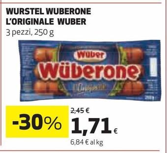 Coop Wurstel wuberone l'originale wüber offerta