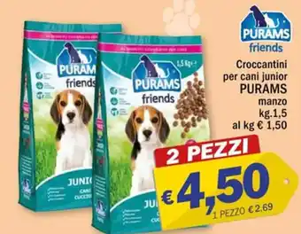 Ard Discount Purams Croccantini per cani junior manzo 1,5 kg offerta