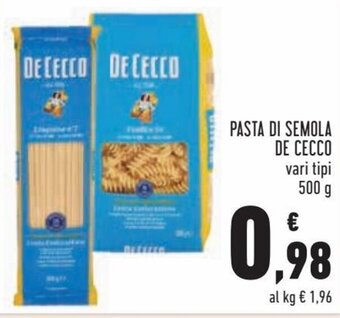 Conad City De Cecco Pasta di Semola vari tipi 500 g offerta